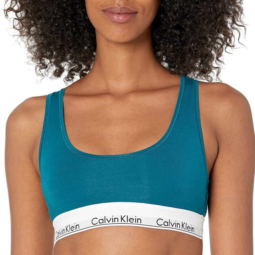 CALVIN KLEIN💎Modern Cotton Unlined Wireless Bralette - Topaz Gemstone💎
